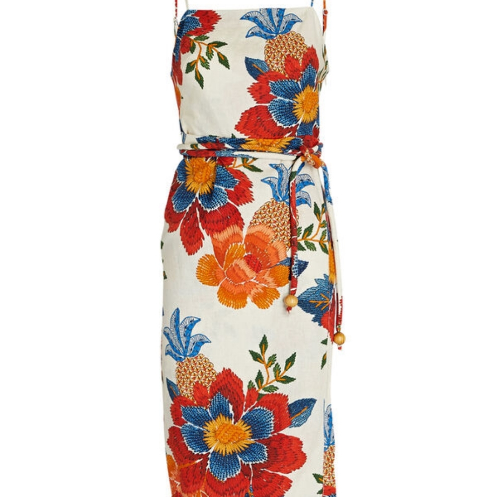 FARM Rio Floral Midi Dress - Red, Blue, Orange - Picture 6 of 10